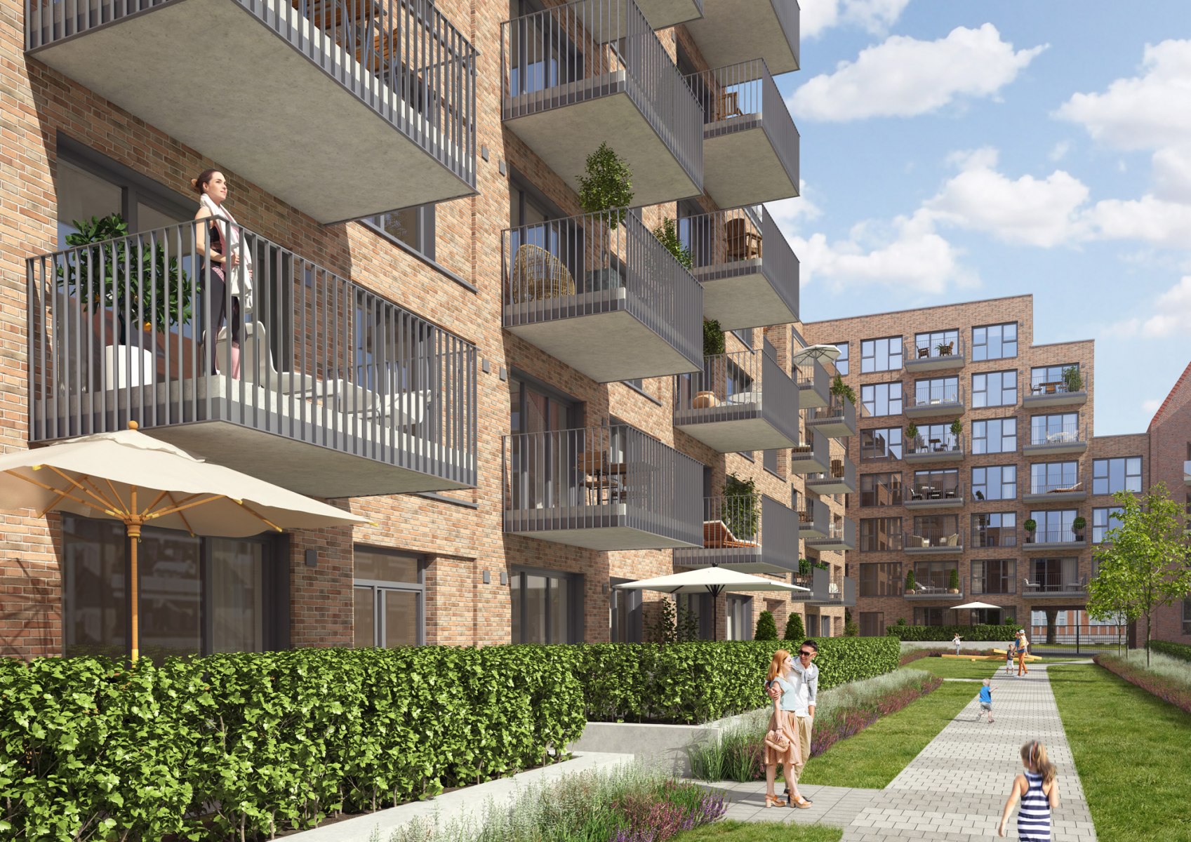 Weserhöfe - Gartenseite